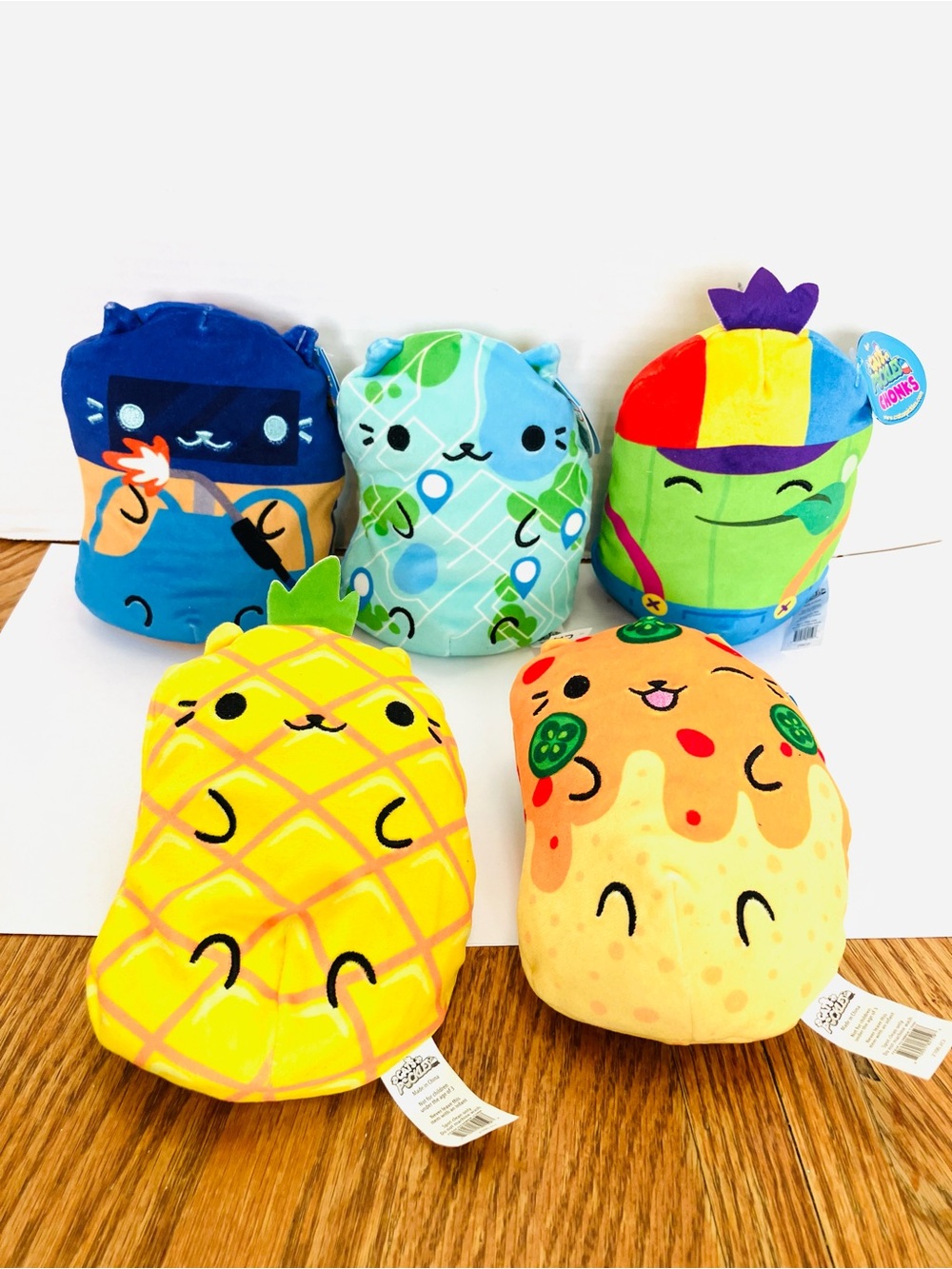 Cats Vs Pickles Chonks Plush Lot(5) 4 Have Tags 5in Cepia
